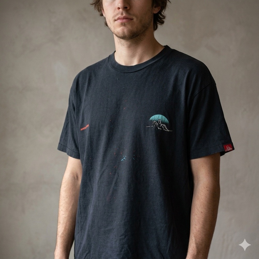 Jungles Jungles Tee Mens Large Black Zebra Moon Graphic Streetwear Art T-shirt